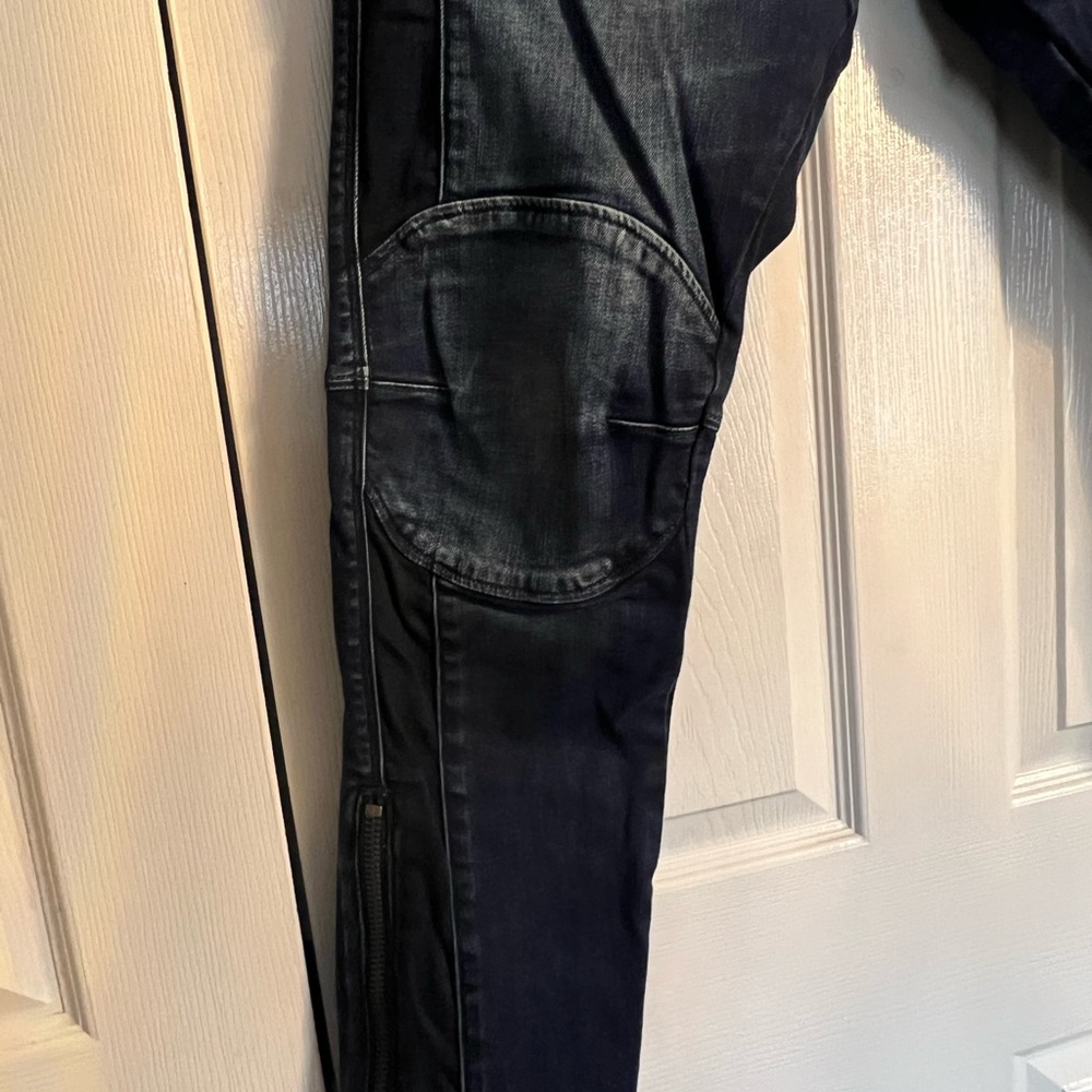 G-Star Raw 5260 3D Skinny Blue Denim Jeans Ankle Zip Moto Biker Skater Punk - Picture 7 of 12